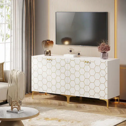 31.5 Modern Accent Storage Cabinet for Living Room Kitchen (Set of 2 )