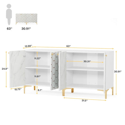 31.5 Modern Accent Storage Cabinet for Living Room Kitchen (Set of 2 )
