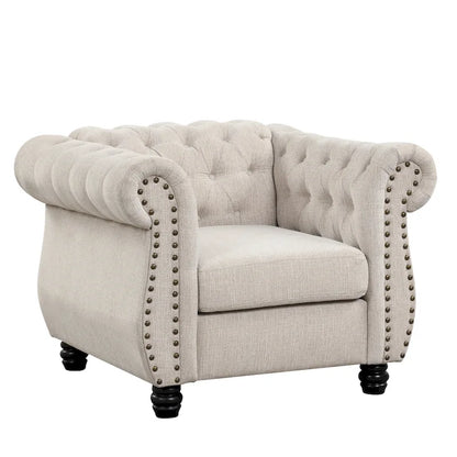 Morden Fort Sofa Chair Tufted Upholstered Chesterfield Armchair