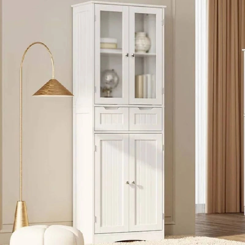 Tall Kitchen Pantry Cabinet, Freestanding Storage Cabinet, Bathroom Storage Cabinet with Doors