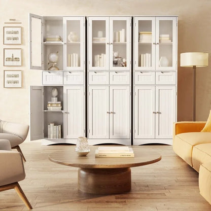 Tall Kitchen Pantry Cabinet, Freestanding Storage Cabinet, Bathroom Storage Cabinet with Doors