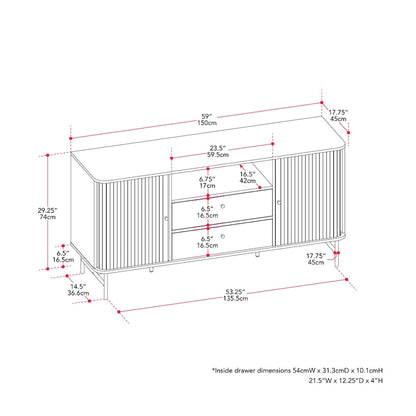 Hikari Curved Sideboard Buffet