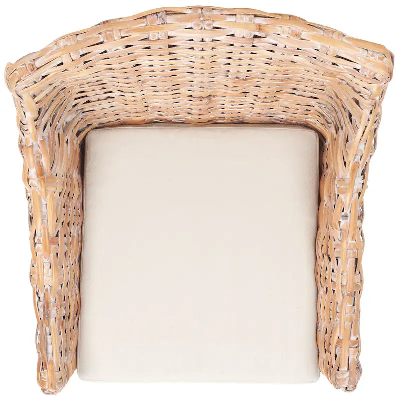 SAFAVIEH Cheryle Wicker Washed Brown Wingback Arm Chair (Fully Assembled) - 26 W x 23 D x 34 H - 26Wx23Dx34H