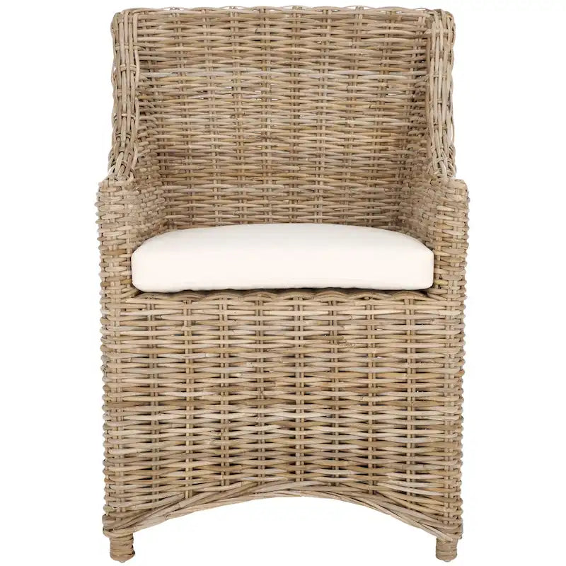 SAFAVIEH Cheryle Wicker Washed Brown Wingback Arm Chair (Fully Assembled) - 26 W x 23 D x 34 H - 26Wx23Dx34H