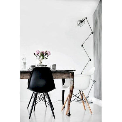 Set of 2 Modern Side Dining Chair Color With Dark Black Wood Legs For Kitchen Eiffel Dowel Work Office Restaurant