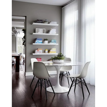 Set of 2 Modern Side Dining Chair Color With Dark Black Wood Legs For Kitchen Eiffel Dowel Work Office Restaurant
