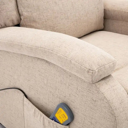 vidaXL Massage Chair Cream Fabric - 71 x 92 x 96 cm