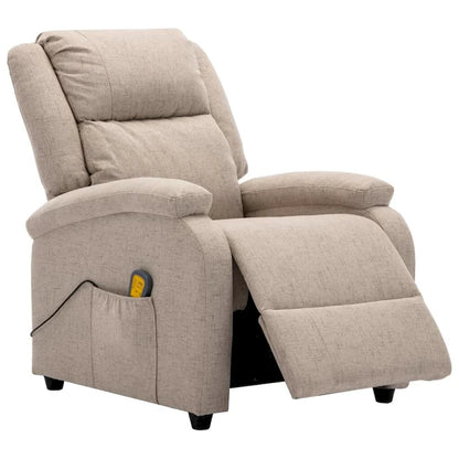 vidaXL Massage Chair Cream Fabric - 71 x 92 x 96 cm