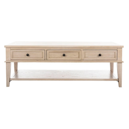 SAFAVIEH Tressie Sepia Traditional Rectangle Coffee Table - 54 x 23.6 x 19.3 - 54Wx24Dx19H