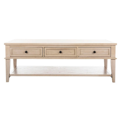 SAFAVIEH Tressie Sepia Traditional Rectangle Coffee Table - 54 x 23.6 x 19.3 - 54Wx24Dx19H