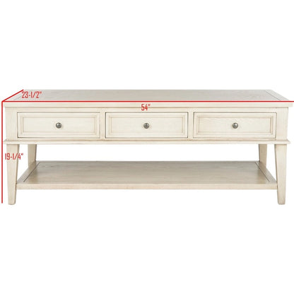 SAFAVIEH Tressie Sepia Traditional Rectangle Coffee Table - 54 x 23.6 x 19.3 - 54Wx24Dx19H
