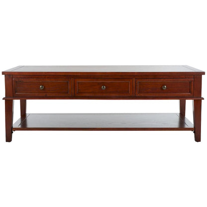 SAFAVIEH Tressie Sepia Traditional Rectangle Coffee Table - 54 x 23.6 x 19.3 - 54Wx24Dx19H