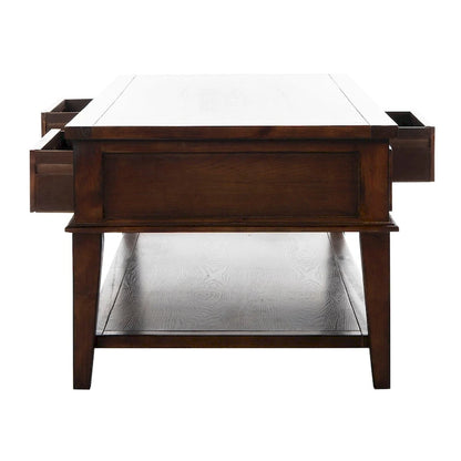 SAFAVIEH Tressie Sepia Traditional Rectangle Coffee Table - 54 x 23.6 x 19.3 - 54Wx24Dx19H