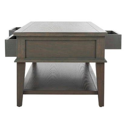 SAFAVIEH Tressie Sepia Traditional Rectangle Coffee Table - 54 x 23.6 x 19.3 - 54Wx24Dx19H