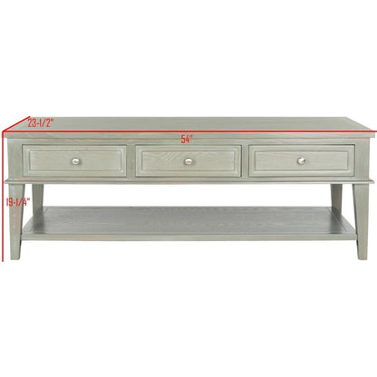SAFAVIEH Tressie Sepia Traditional Rectangle Coffee Table - 54 x 23.6 x 19.3 - 54Wx24Dx19H
