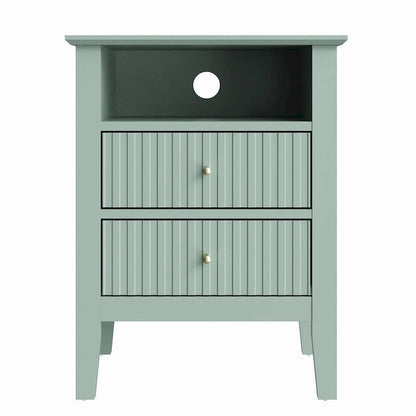 2 Drawers Nightstand with Charging Station