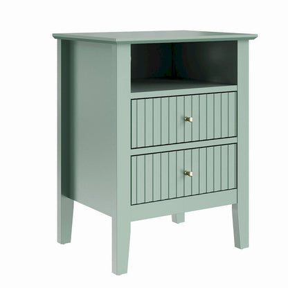 2 Drawers Nightstand with Charging Station