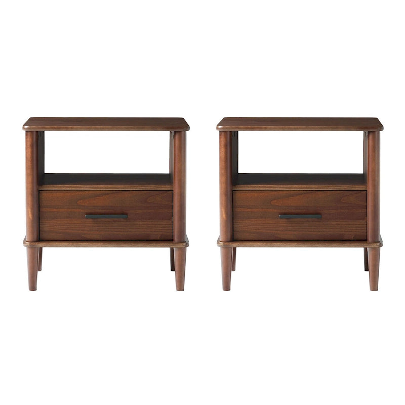 Middlebrook Designs Mid-Century Modern Solid Wood Spindle Nightstand (Set of 2)
