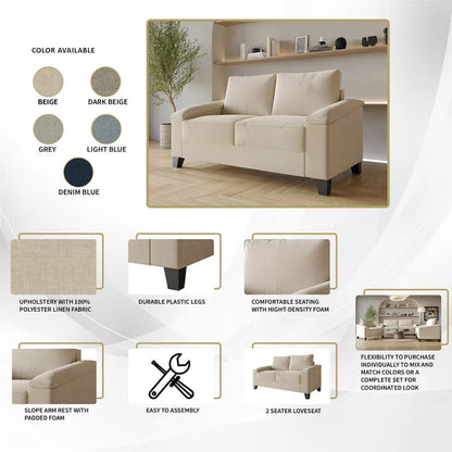 CraftPorch Simple Style Linen Upholstered Loveseat