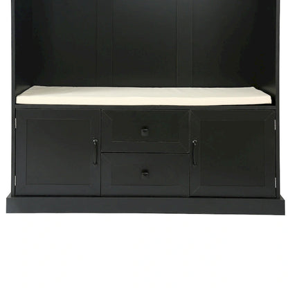 3-in-1 Design Hall Tree with 3 Hooks and Storage Bench - 47.24W x 70.9H x 15.74D