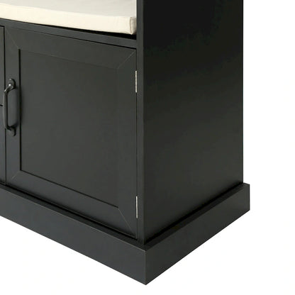 3-in-1 Design Hall Tree with 3 Hooks and Storage Bench - 47.24W x 70.9H x 15.74D