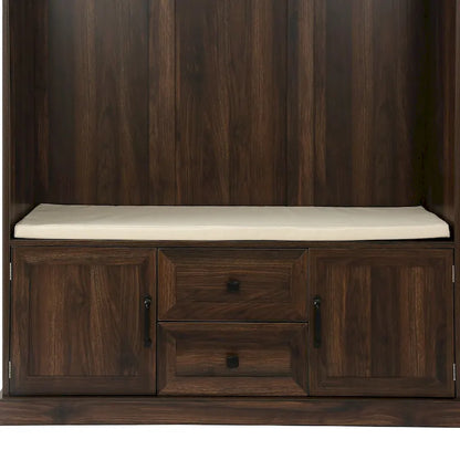 3-in-1 Design Hall Tree with 3 Hooks and Storage Bench - 47.24W x 70.9H x 15.74D