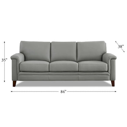Hydeline Westcott Top Grain Leather Sofa Loveseat and Chair Set with Memory Foam and Springs