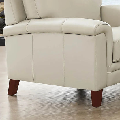 Hydeline Westcott Top Grain Leather Sofa Loveseat and Chair Set with Memory Foam and Springs