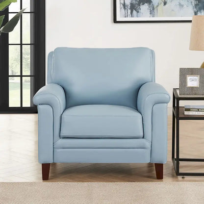 Hydeline Westcott Top Grain Leather Sofa Loveseat and Chair Set with Memory Foam and Springs