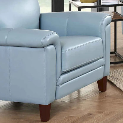 Hydeline Westcott Top Grain Leather Sofa Loveseat and Chair Set with Memory Foam and Springs