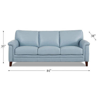 Hydeline Westcott Top Grain Leather Sofa Loveseat and Chair Set with Memory Foam and Springs
