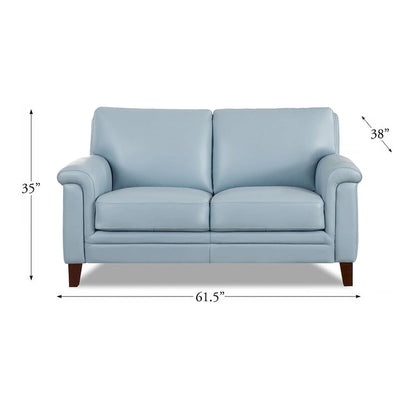 Hydeline Westcott Top Grain Leather Sofa Loveseat and Chair Set with Memory Foam and Springs