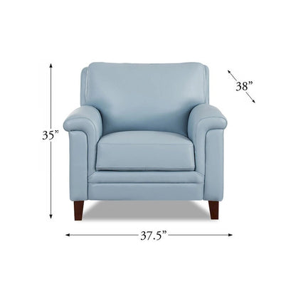 Hydeline Westcott Top Grain Leather Sofa Loveseat and Chair Set with Memory Foam and Springs