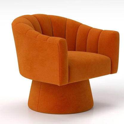 SEYNAR Modern Glam Velvet Upholstered Round Swivel Accent Arm Barrel Chair for Living Room Set of 2