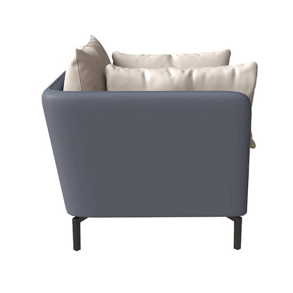 Luxify Modern Single-Seater Sofa in Upholstered PU Leather with Metal Legs for Living Room Accent Chair