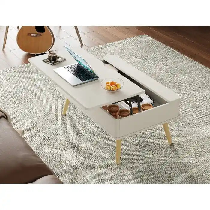 Elevatelux Rectangle Lift Top Square Coffee Table With Storage 37 x 23.5