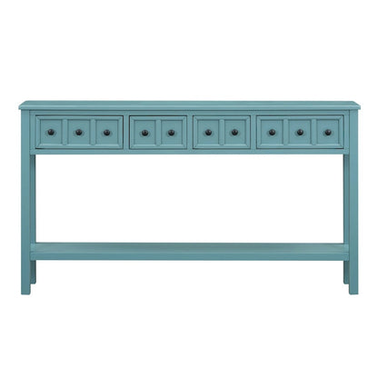 Nestfair Rustic Entryway Console Table with Drawers and Bottom Shelf