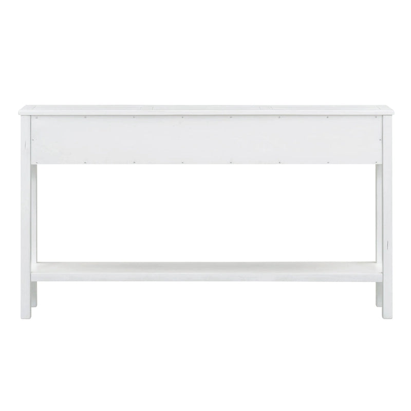 Nestfair Rustic Entryway Console Table with Drawers and Bottom Shelf