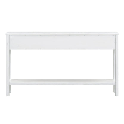 Nestfair Rustic Entryway Console Table with Drawers and Bottom Shelf
