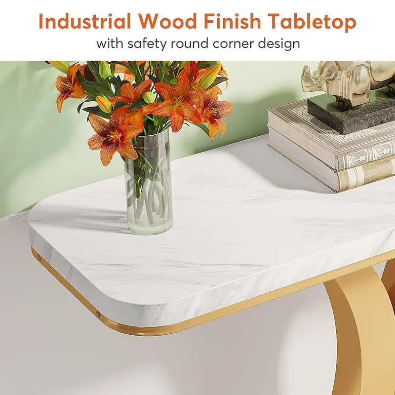 40 Inches Narrow Industrial Console Sofa Table for Entryway