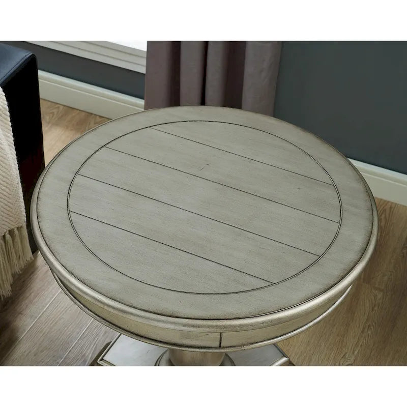 Round Wood Pedestal Side Table