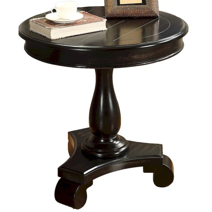Round Wood Pedestal Side Table