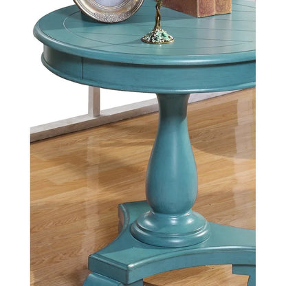 Round Wood Pedestal Side Table