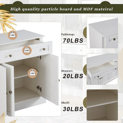 Kitchen Sideboard Buffet Cabinet with 2 Drawers and 4 Doors