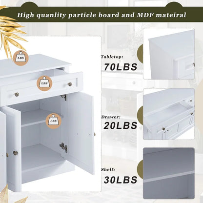 Kitchen Sideboard Buffet Cabinet with 2 Drawers and 4 Doors