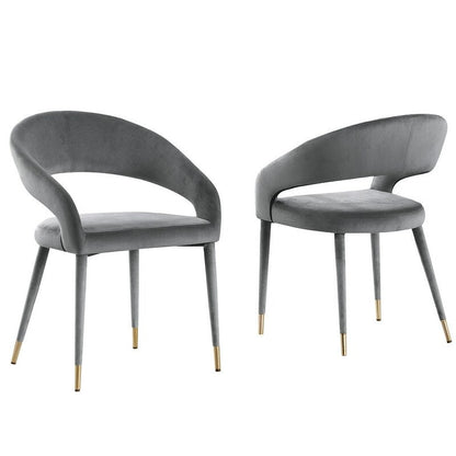 Best Master Furniture Ellis Contemporary Faux Leather Upholstered Dining Chair with Gold Accent (Set of 2)