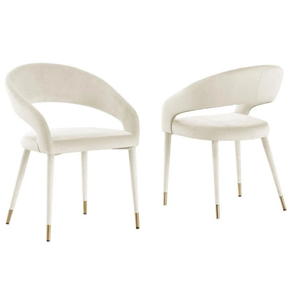Best Master Furniture Ellis Contemporary Faux Leather Upholstered Dining Chair with Gold Accent (Set of 2)