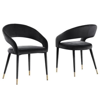 Best Master Furniture Ellis Contemporary Faux Leather Upholstered Dining Chair with Gold Accent (Set of 2)