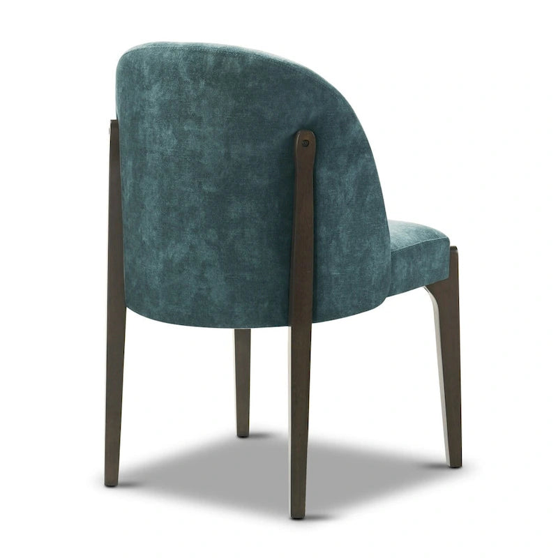 Poly & Bark Pietta Dining Chair (Set of 2) - Durable Fabric with Solid Wood Legs