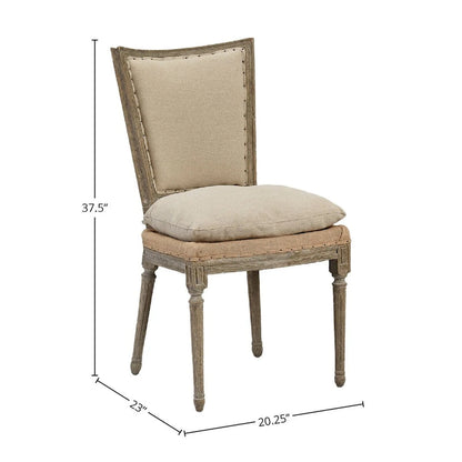 Milton Reclaimed Pine Upholstered Dining Chair, Driftwood